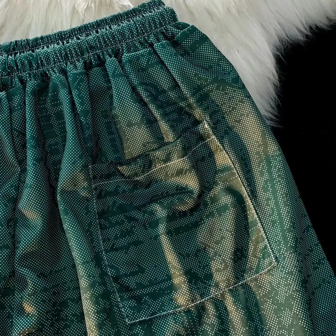 Men's Green Tie-Dye Ice Silk Shorts Summer Wear — feature 18