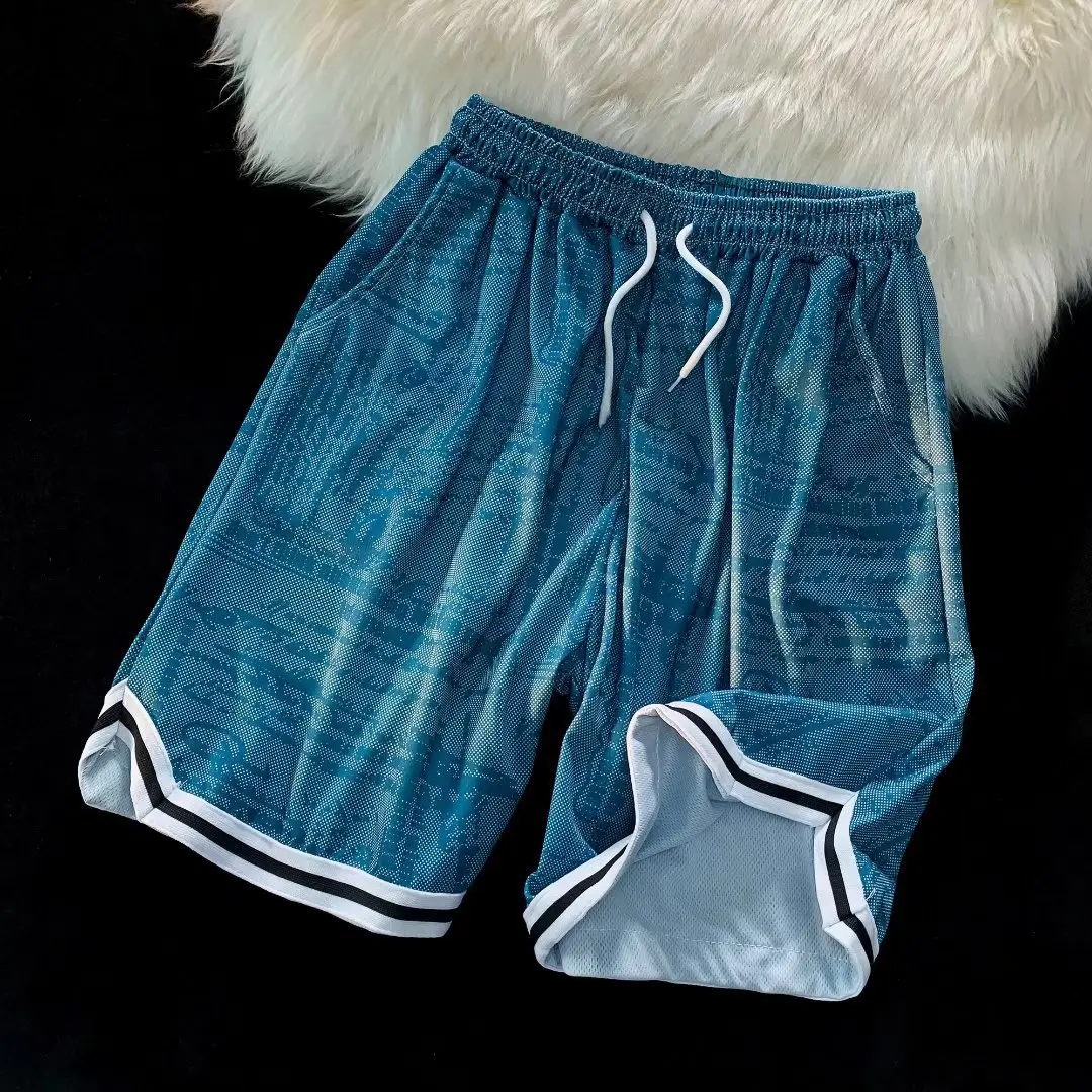 Men's Green Tie-Dye Ice Silk Shorts Summer Wear — feature 8