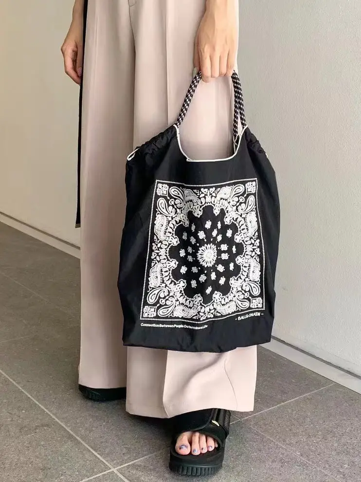 Women's Canvas Embroidered Tote Bag with Mandala Design