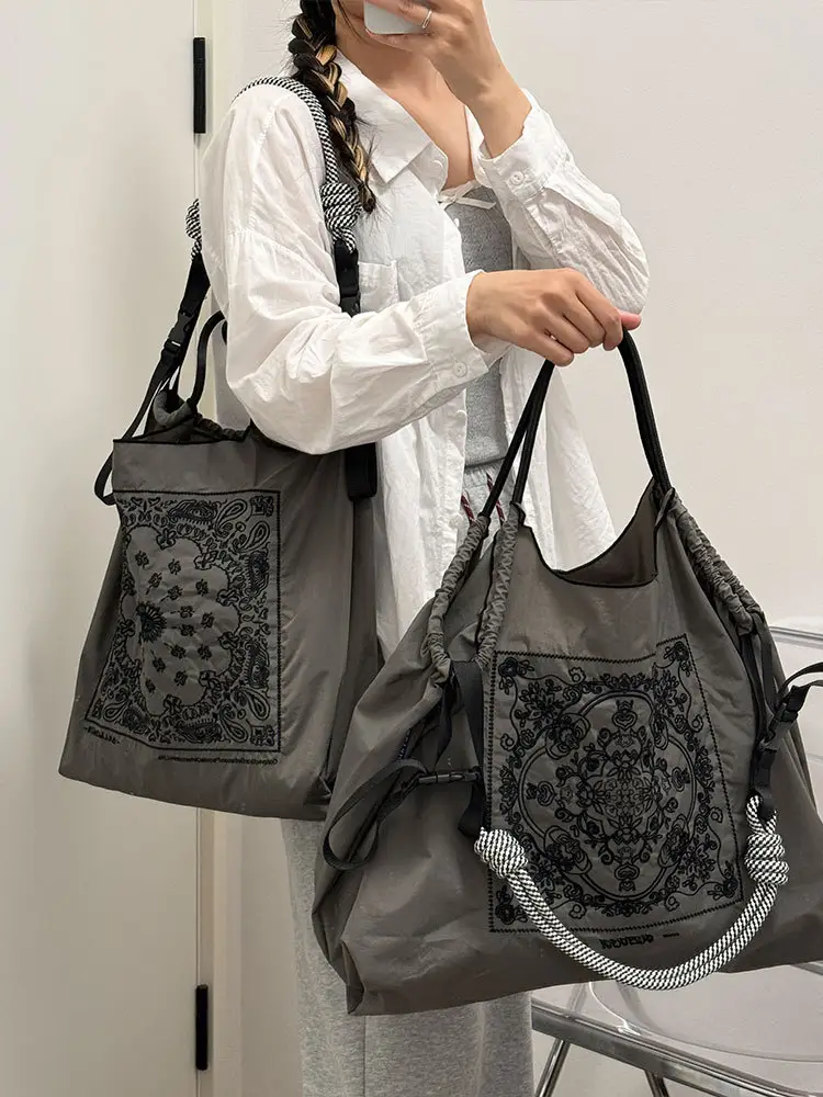 Women's Canvas Embroidered Tote Bag with Mandala Design — feature 13