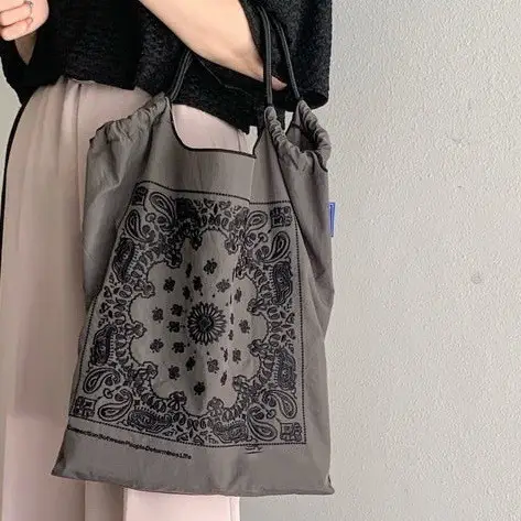 Women's Canvas Embroidered Tote Bag with Mandala Design