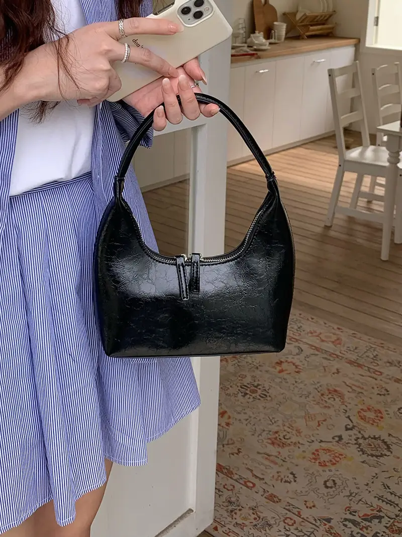 French Silver Texture Shoulder Bag Women Summer Niche - Image 8