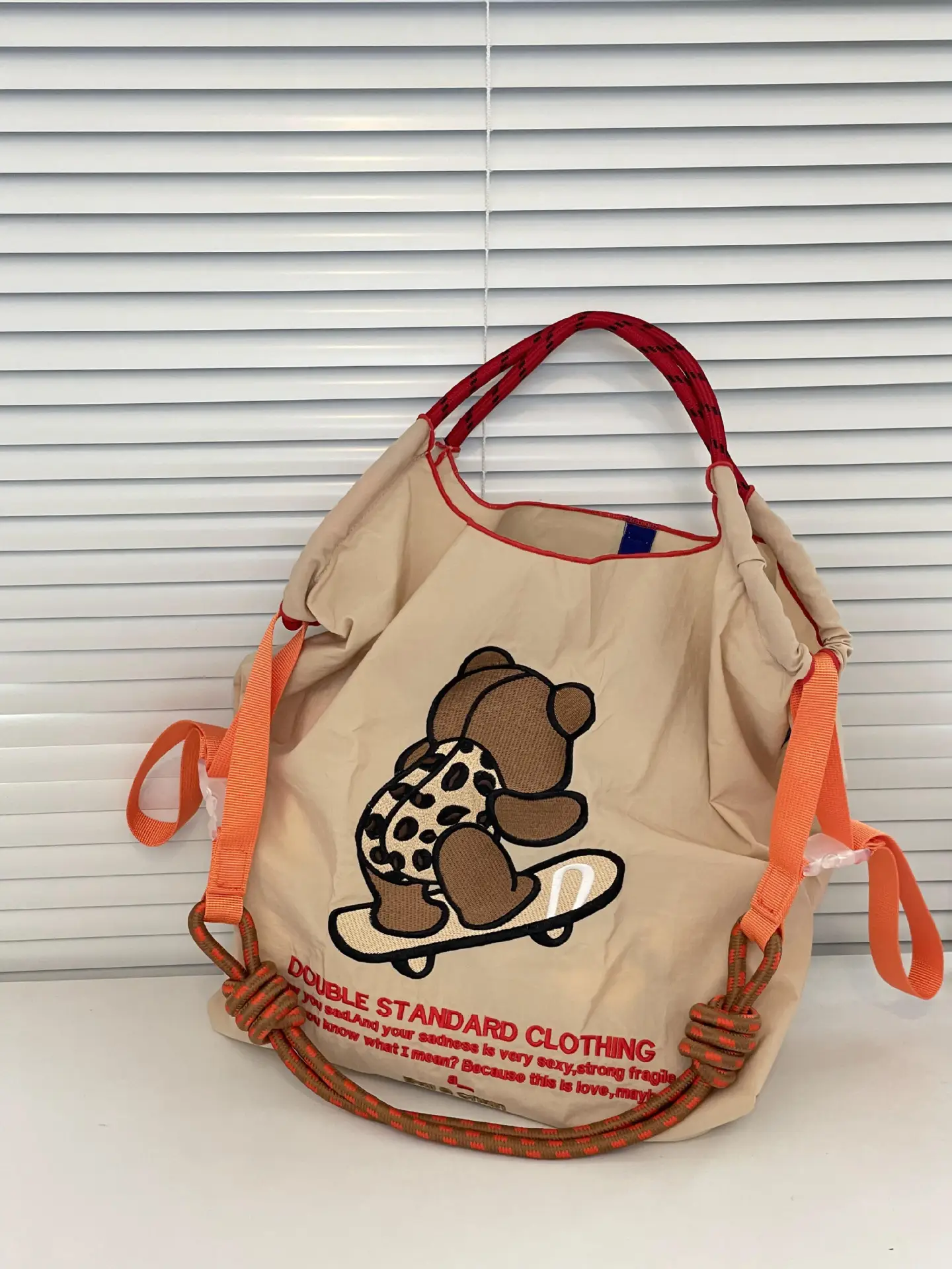 Teddy Bear Crossbody Bag 2023 Brown Red Handles — feature 7