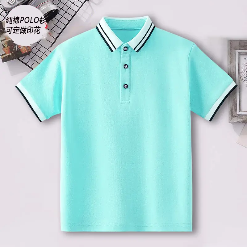 Yellow Boys Polo Shirt Medium Large All Cotton Summer - Image 3
