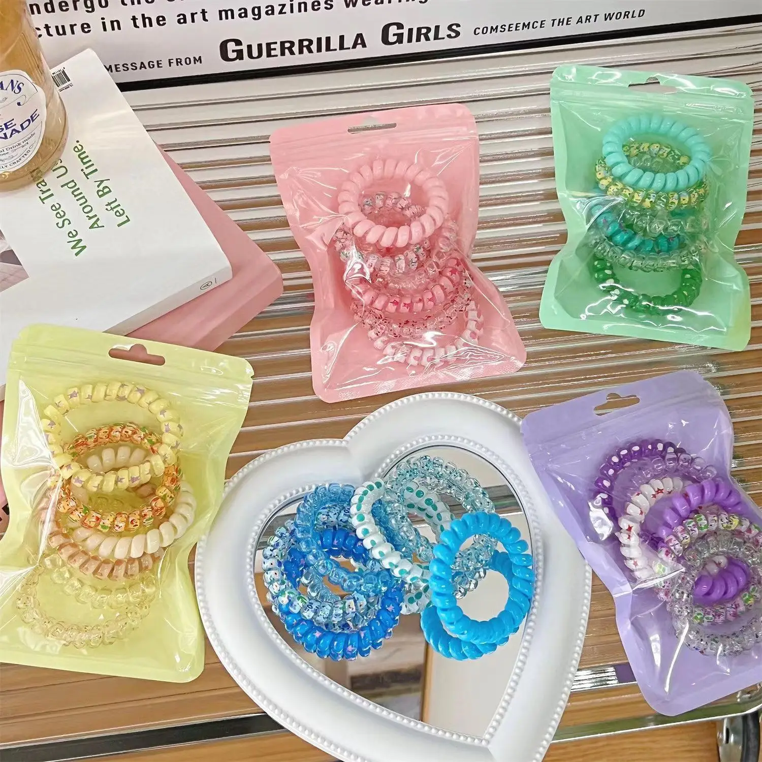 Traceless Hair Bands for Girls Pink Crystal High Elastic — feature 2