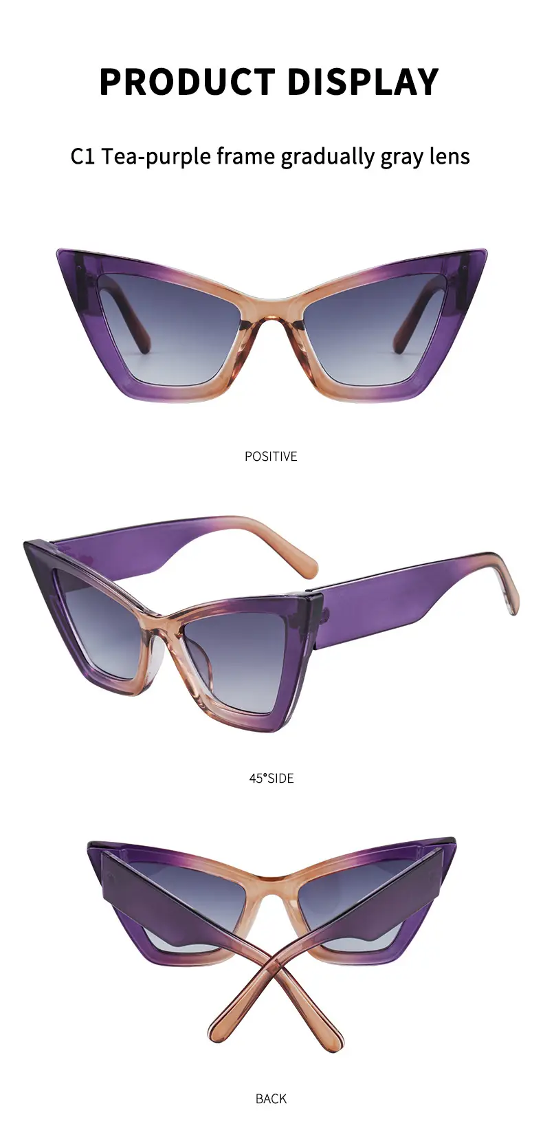 New Large Frame Cat Eye Sunglasses for Women — feature 9