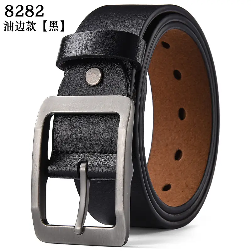 Men's Retro Leather Belt with Silver Buckle - Image 12