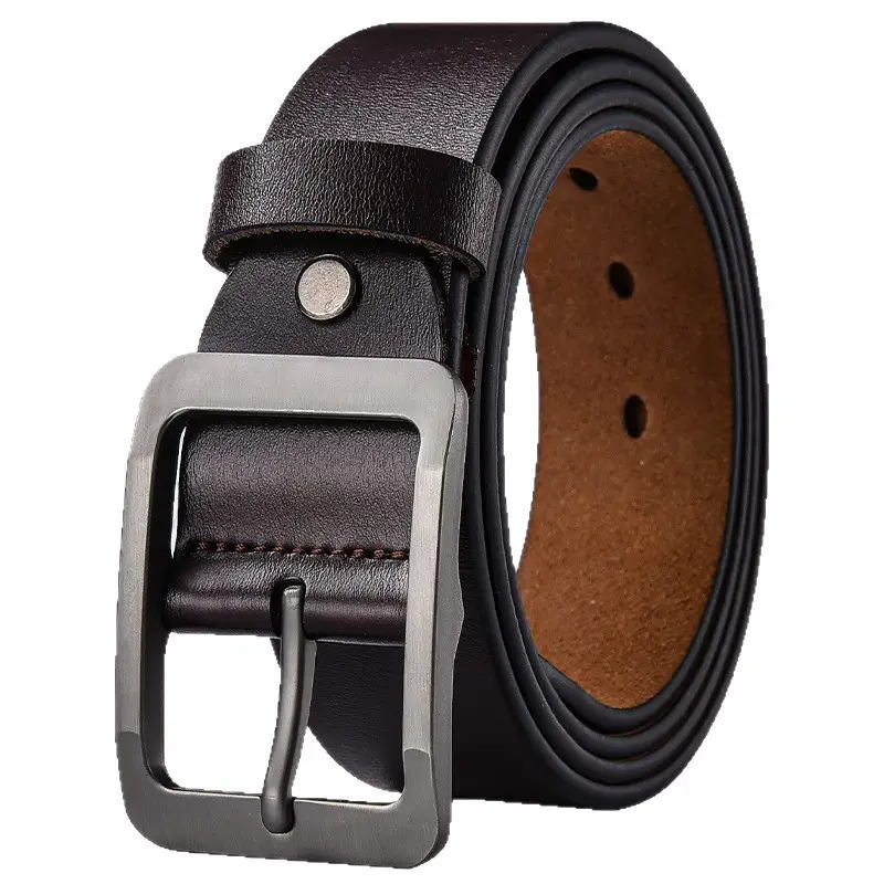 Men's Retro Leather Belt with Silver Buckle - Image 13