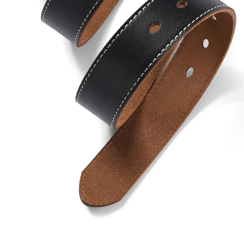 Men's Retro Leather Belt with Silver Buckle β feature 5