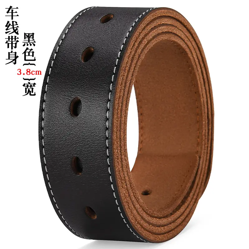 Men's Retro Leather Belt with Silver Buckle - Image 5