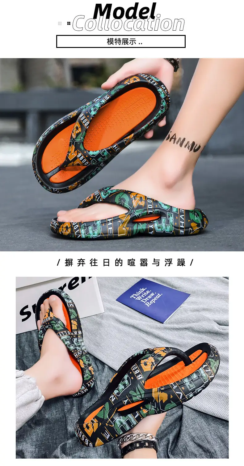 Summer Thick Soled Flip Flops Men Outdoor Beach Sandals — feature 3