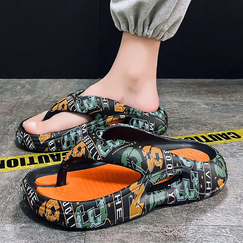 Summer Thick Soled Flip Flops Men Outdoor Beach Sandals - Image 2