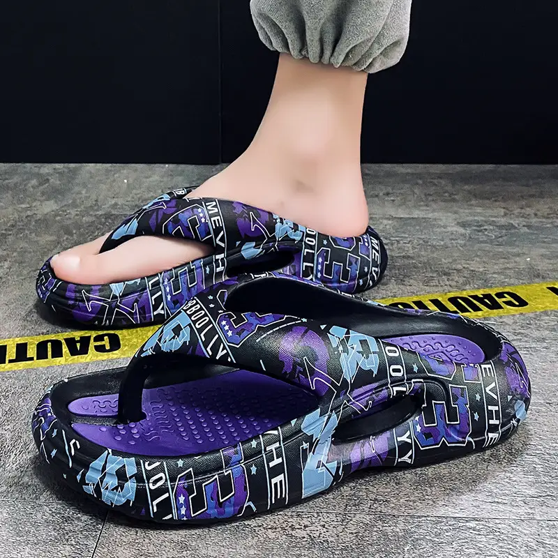 Summer Thick Soled Flip Flops Men Outdoor Beach Sandals - Image 4