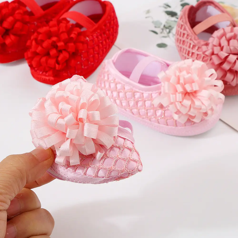 2023 newborn baby shoes 0-1 year old baby girl princess shoes soft soled toddler shoes full moon 100 days matching dress