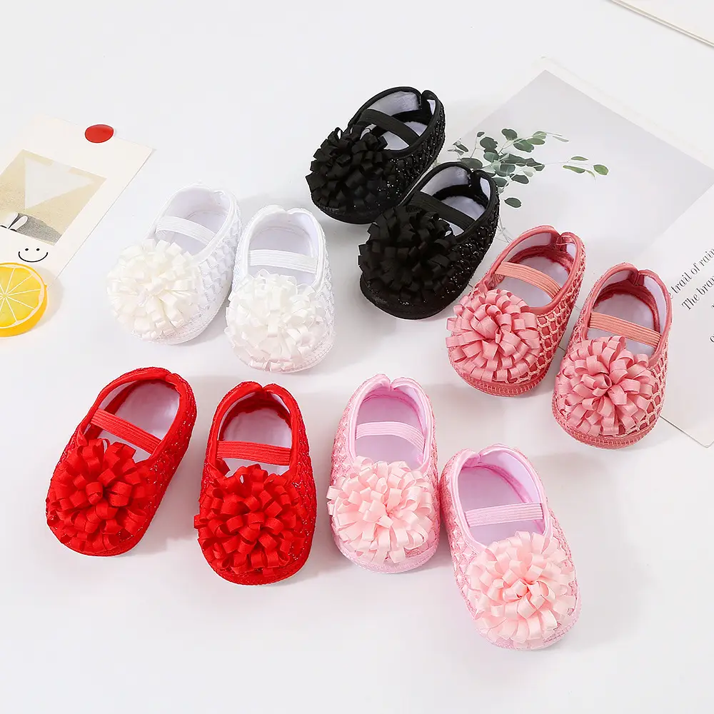 2023 newborn baby shoes 0-1 year old baby girl princess shoes soft soled toddler shoes full moon 100 days matching dress — feature 2