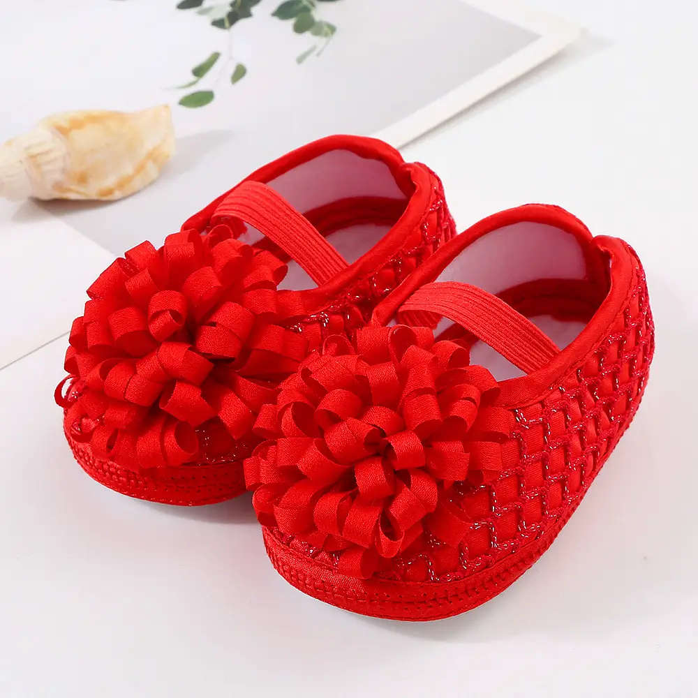 2023 newborn baby shoes 0-1 year old baby girl princess shoes soft soled toddler shoes full moon 100 days matching dress