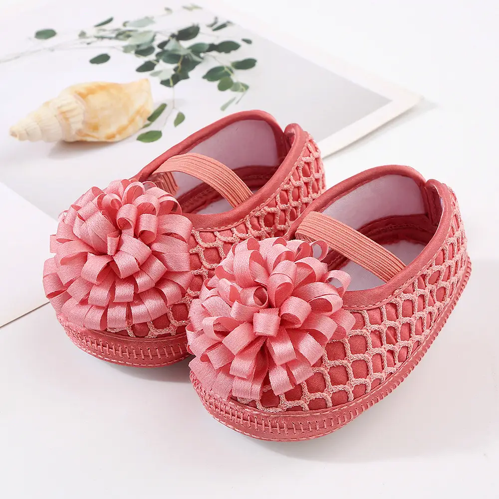 2023 newborn baby shoes 0-1 year old baby girl princess shoes soft soled toddler shoes full moon 100 days matching dress