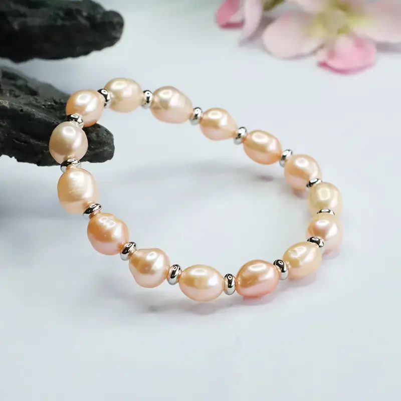 Rice Shaped Pearl Bracelet for Women - Image 5