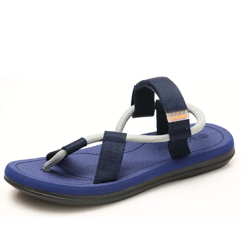 Men's Black Cross Strap Sandals Summer Beach Flip Flops