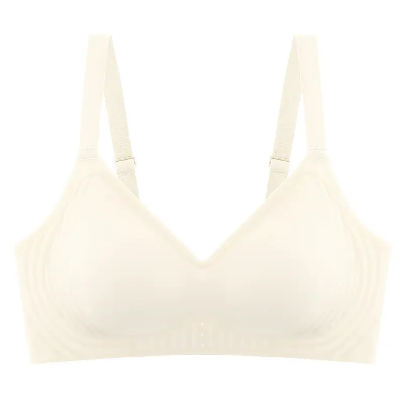 Naked seamless underwear women's jelly soft support breast anti-sagging adjustable non-steel ring ultra-soft thin bra