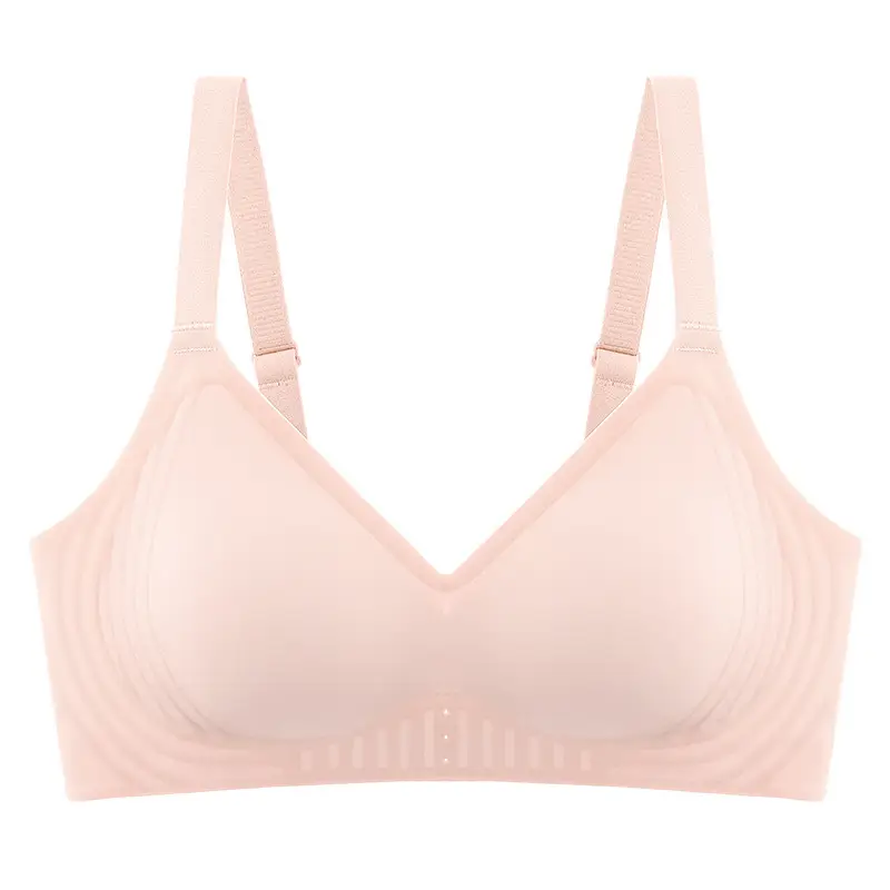 Naked seamless underwear women's jelly soft support breast anti-sagging adjustable non-steel ring ultra-soft thin bra