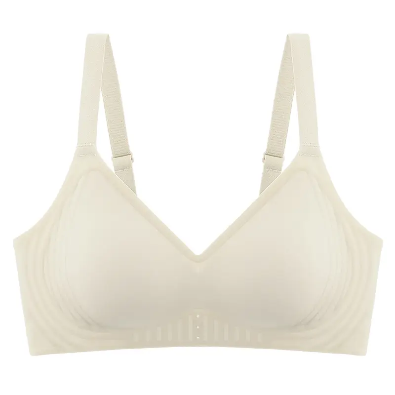 Naked seamless underwear women's jelly soft support breast anti-sagging adjustable non-steel ring ultra-soft thin bra