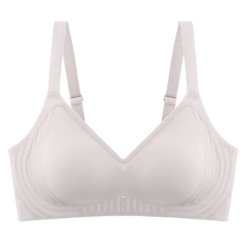 Naked seamless underwear women's jelly soft support breast anti-sagging adjustable non-steel ring ultra-soft thin bra