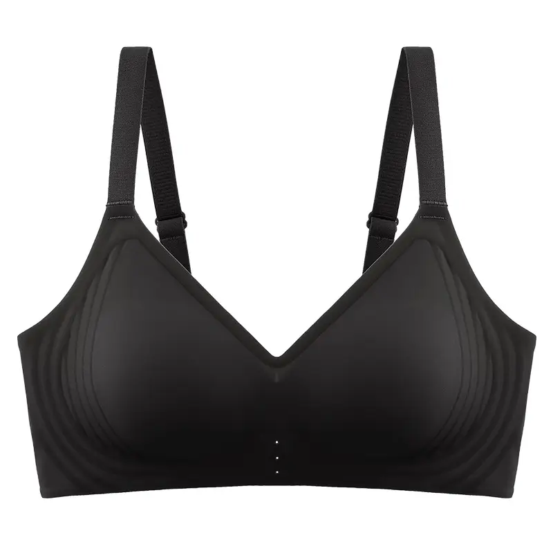 Naked seamless underwear women's jelly soft support breast anti-sagging adjustable non-steel ring ultra-soft thin bra