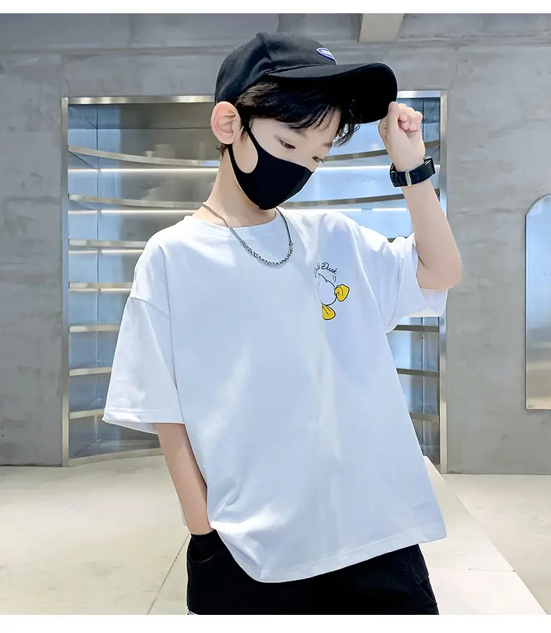 Children Cotton Duck Print T-Shirt Blue 2023 — feature 12