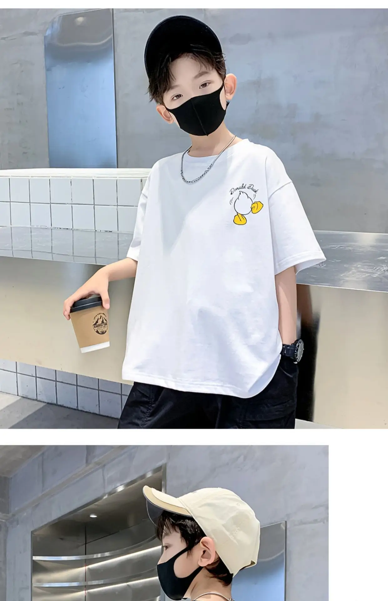 Children Cotton Duck Print T-Shirt Blue 2023 — feature 13