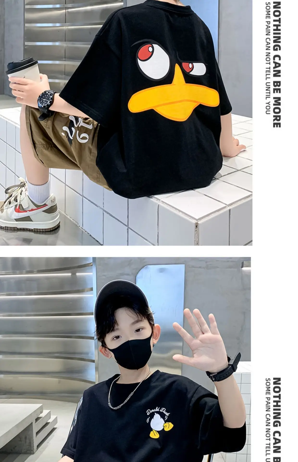 Children Cotton Duck Print T-Shirt Blue 2023 — feature 14