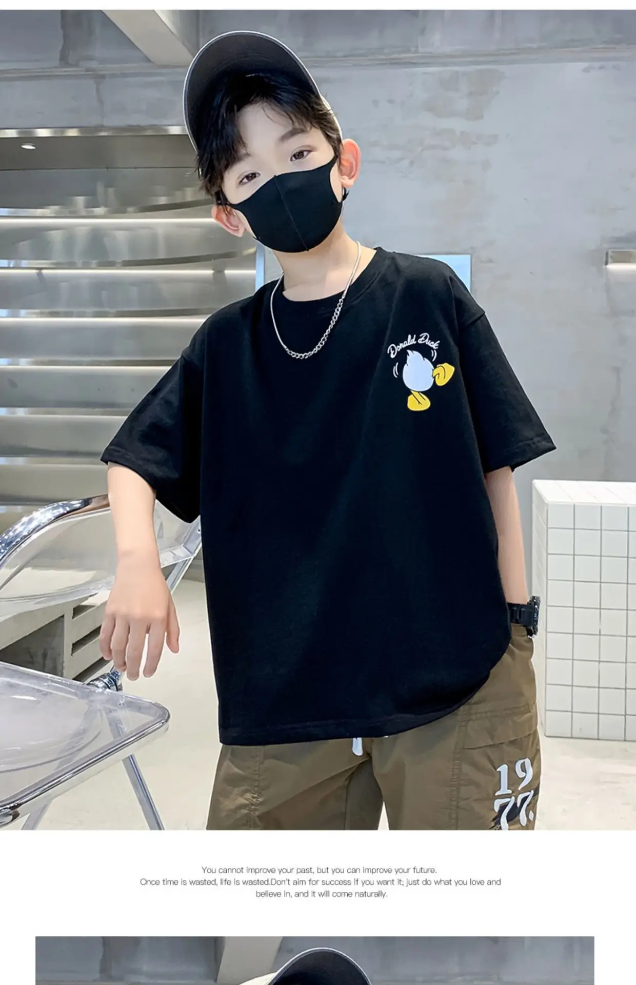Children Cotton Duck Print T-Shirt Blue 2023 — feature 16