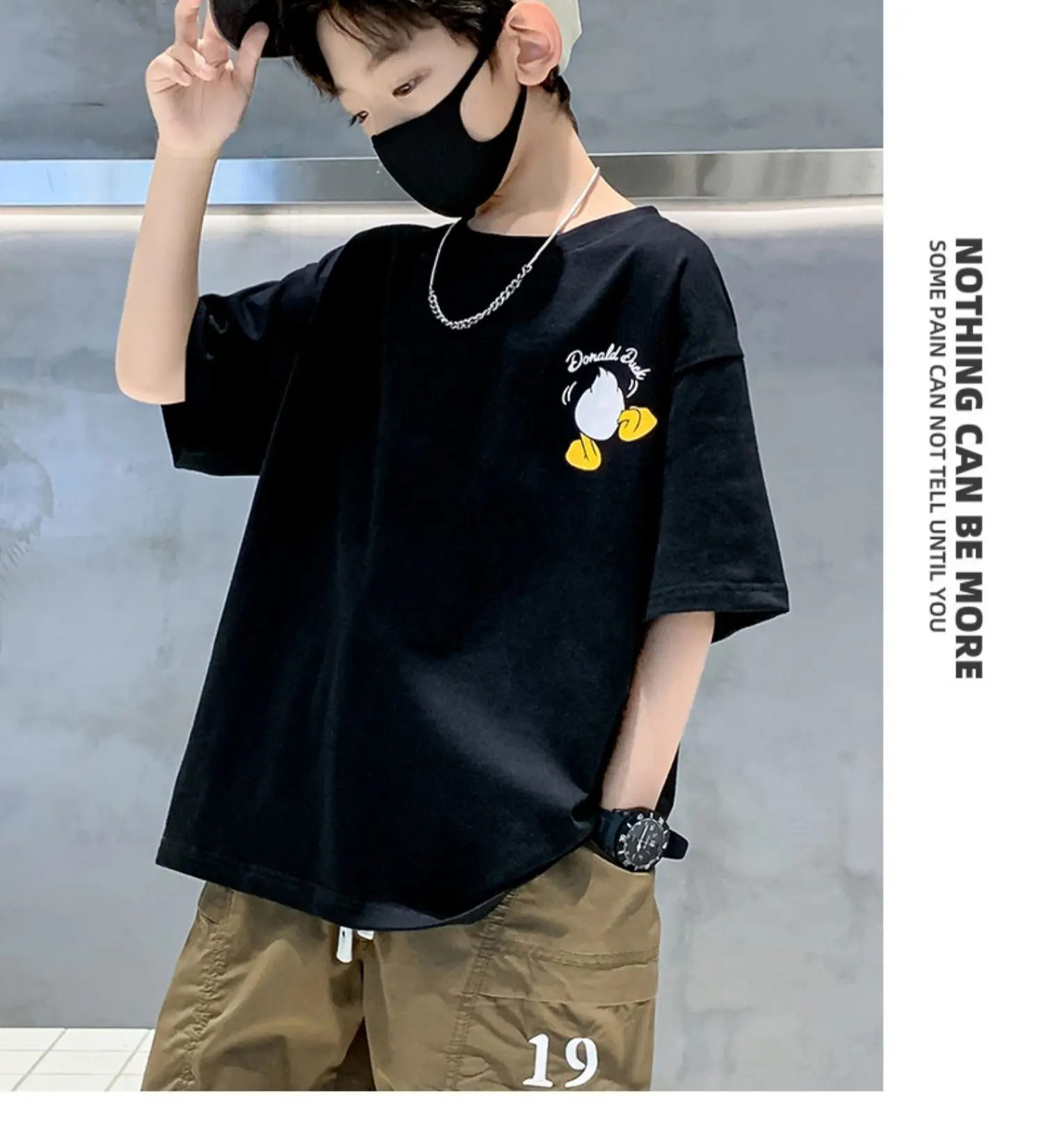 Children Cotton Duck Print T-Shirt Blue 2023 — feature 19