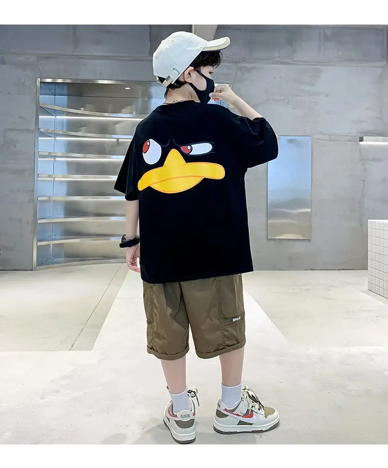 Children Cotton Duck Print T-Shirt Blue 2023 — feature 20