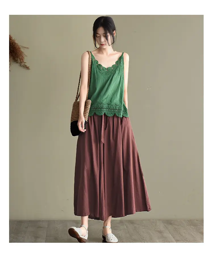 Women's Hollow Embroidered Lace Vest Sleeveless Top — feature 13