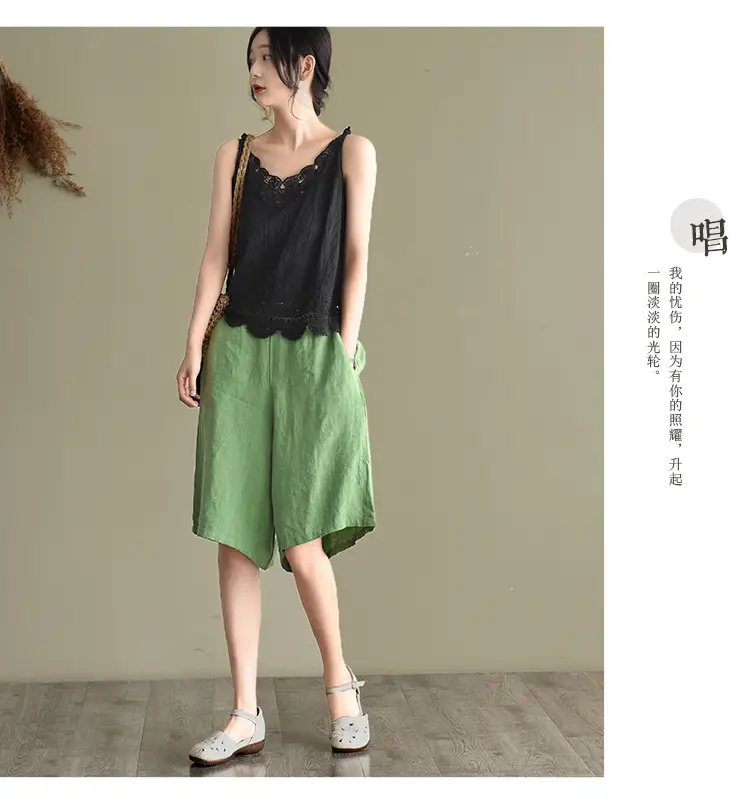 Women's Hollow Embroidered Lace Vest Sleeveless Top — feature 19