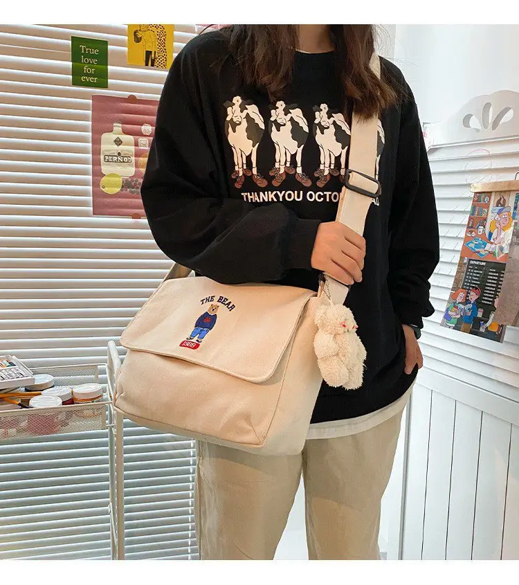 Japanese Style Cartoon Embroidered Crossbody Bag for Women — feature 2