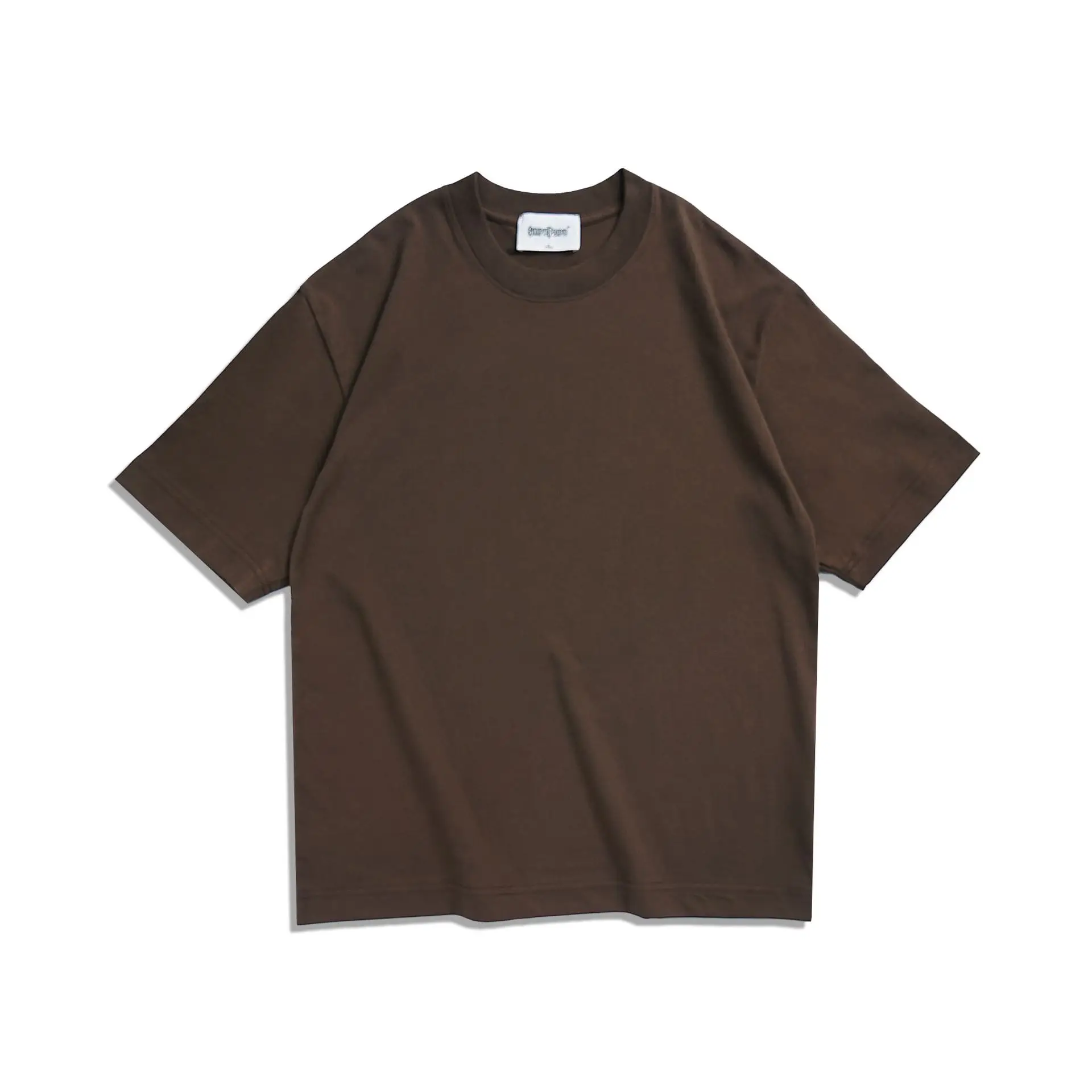 Brown Drop Shoulder 260g T-Shirt Large