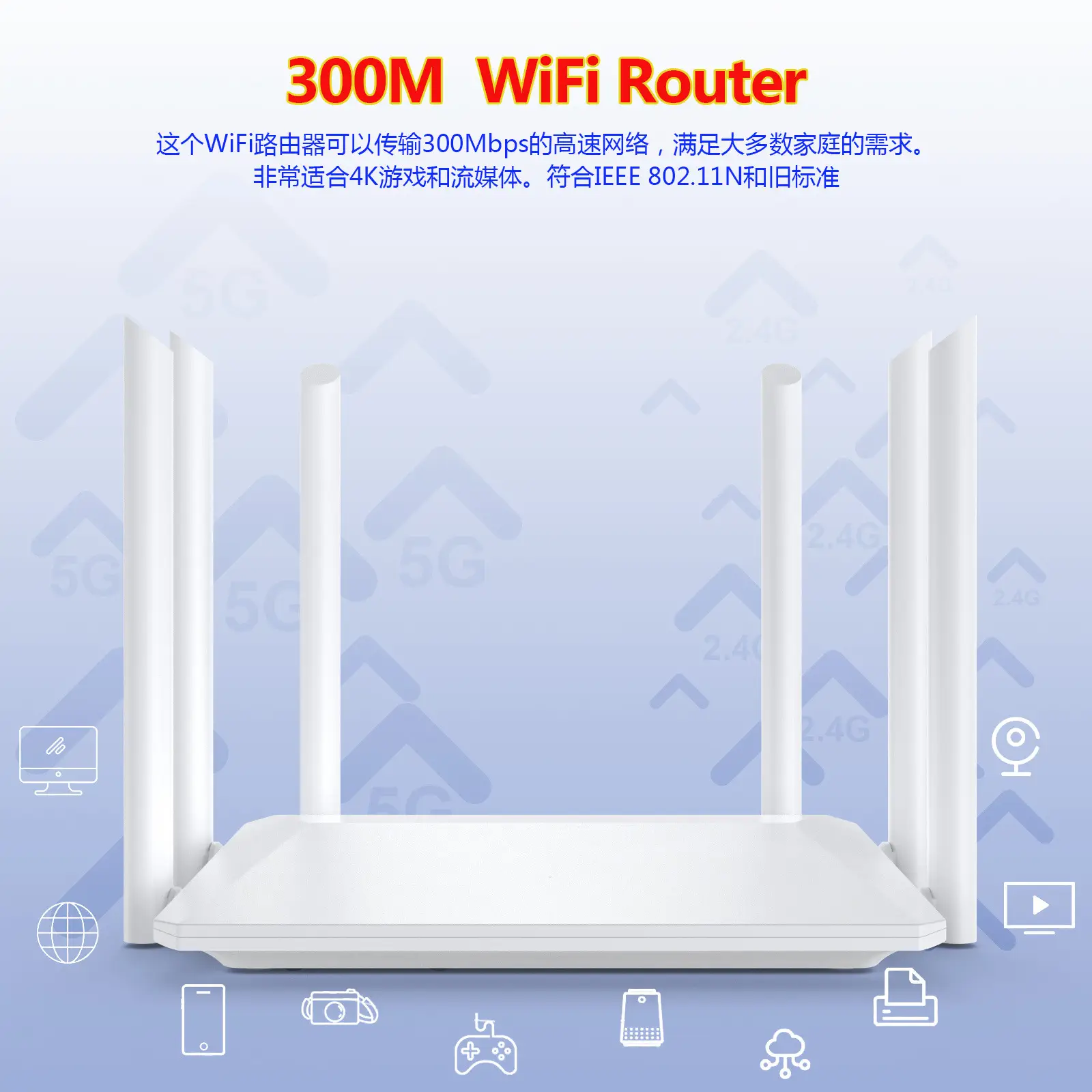 White 3-Antenna Wireless Router for Home Office - Image 6