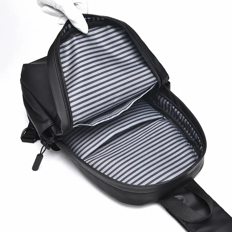 Men's Water-Proof Crossbody Bag with Striped Interior - Image 7