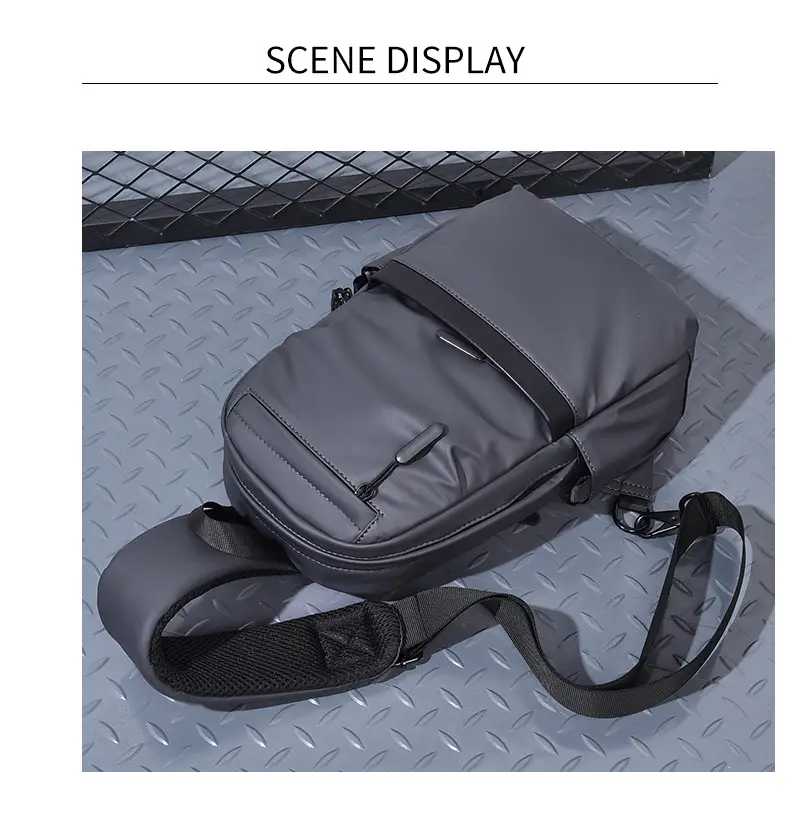 Men's Water-Proof Crossbody Bag with Striped Interior — feature 18