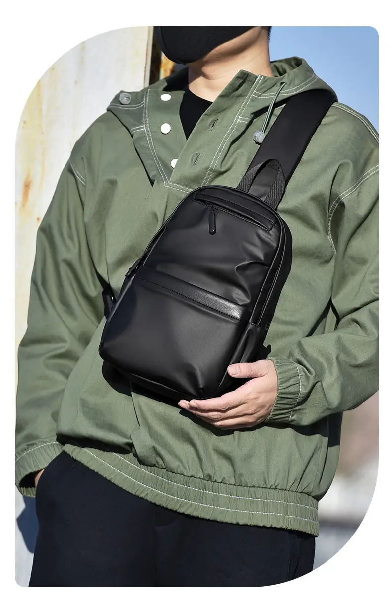 Men's Water-Proof Crossbody Bag with Striped Interior — feature 6