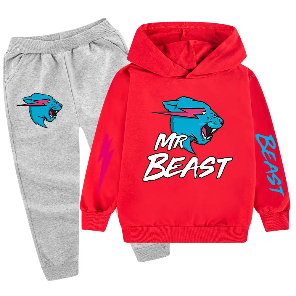 Kids Hoodie Sweatshirt Set Green Black Mr Beast Cartoon — feature 18