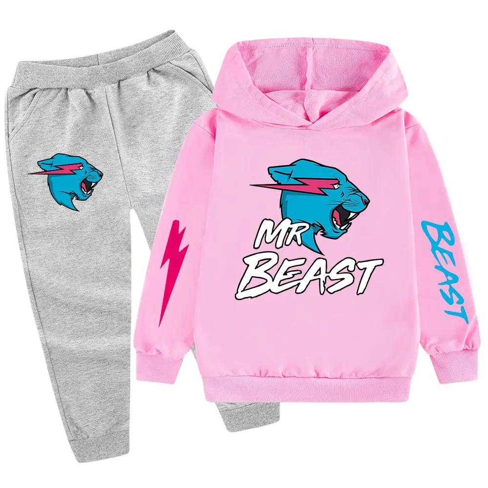 Kids Hoodie Sweatshirt Set Green Black Mr Beast Cartoon — feature 20