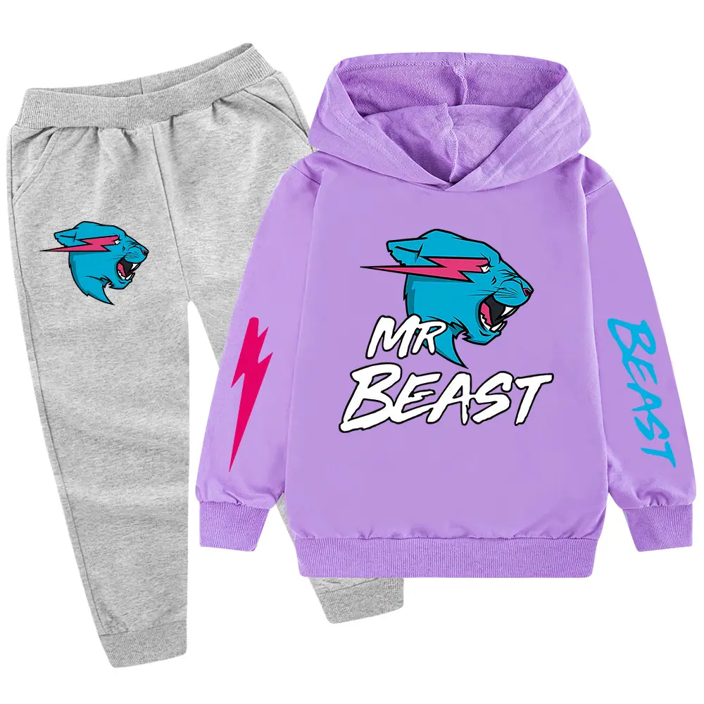 Kids Hoodie Sweatshirt Set Green Black Mr Beast Cartoon — feature 21