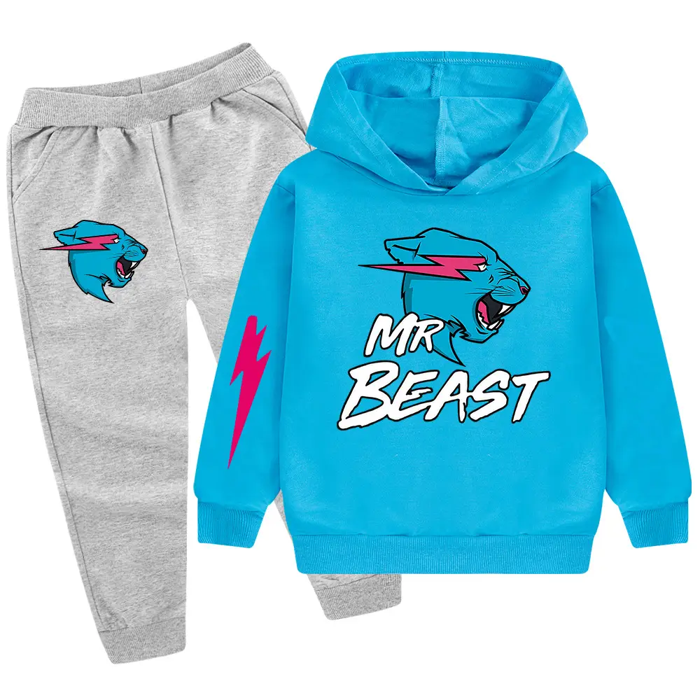 Kids Hoodie Sweatshirt Set Green Black Mr Beast Cartoon — feature 22