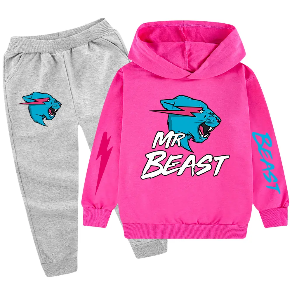 Kids Hoodie Sweatshirt Set Green Black Mr Beast Cartoon — feature 26