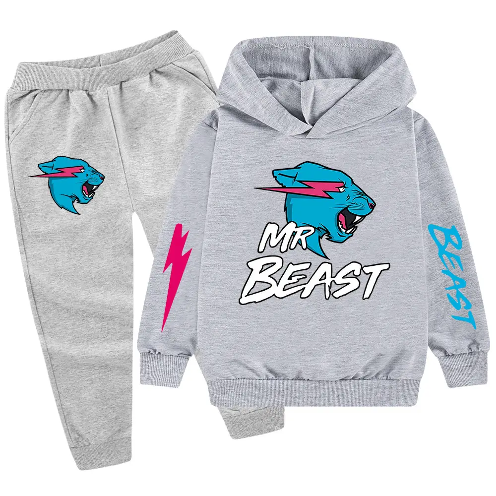 Kids Hoodie Sweatshirt Set Green Black Mr Beast Cartoon — feature 27