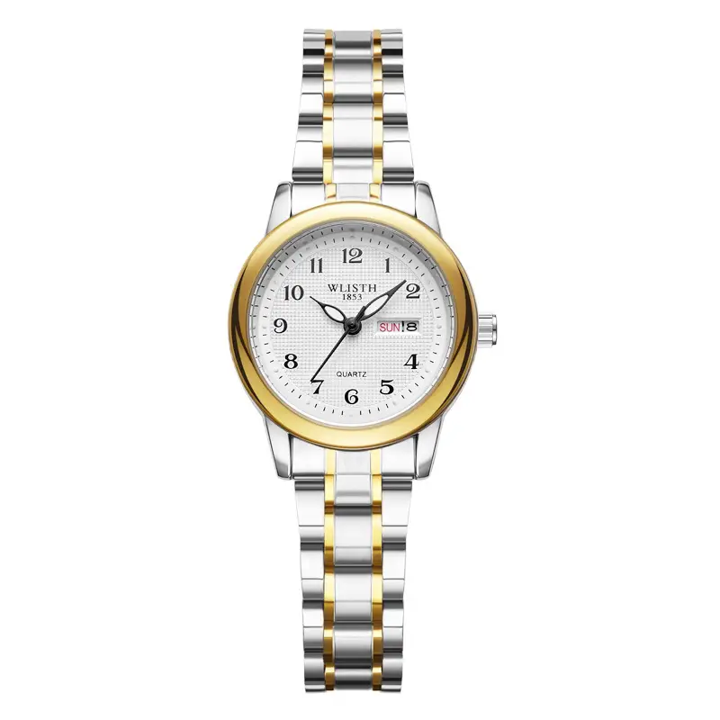 Men's Gold & Silver Quartz Watch with Double Calendar - Image 2