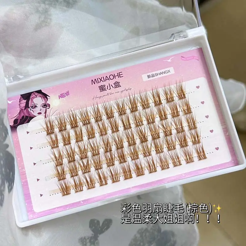 False Eyelashes Honey Box Feather Color Mixed Single Cluster Lazy Trilogy Gentle Cos Simulation Daily False Eyelashes - Image 9